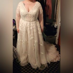 Galina Signature Long Sleeve Illusion Bridal Gown